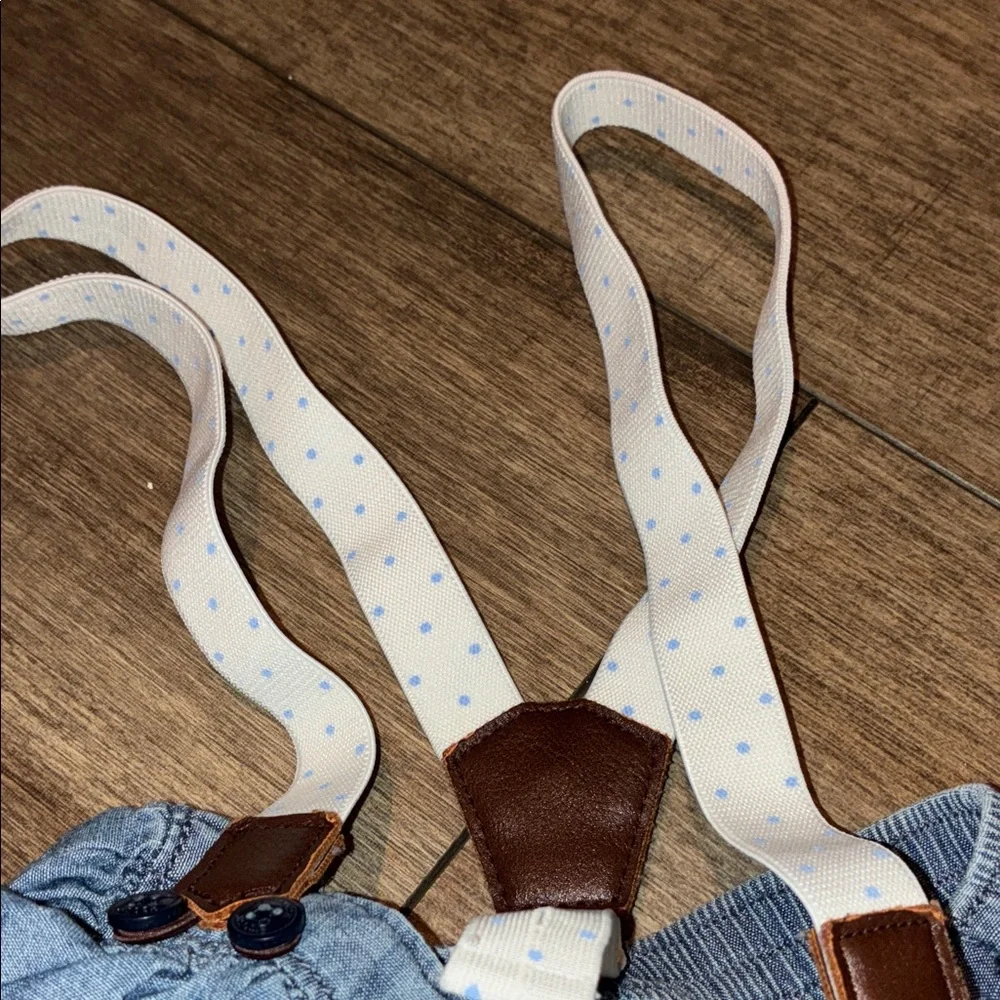 Charming Denim Diaper Cover with Suspenders